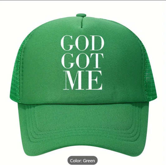 God Got Me GREEN Trucker Hat